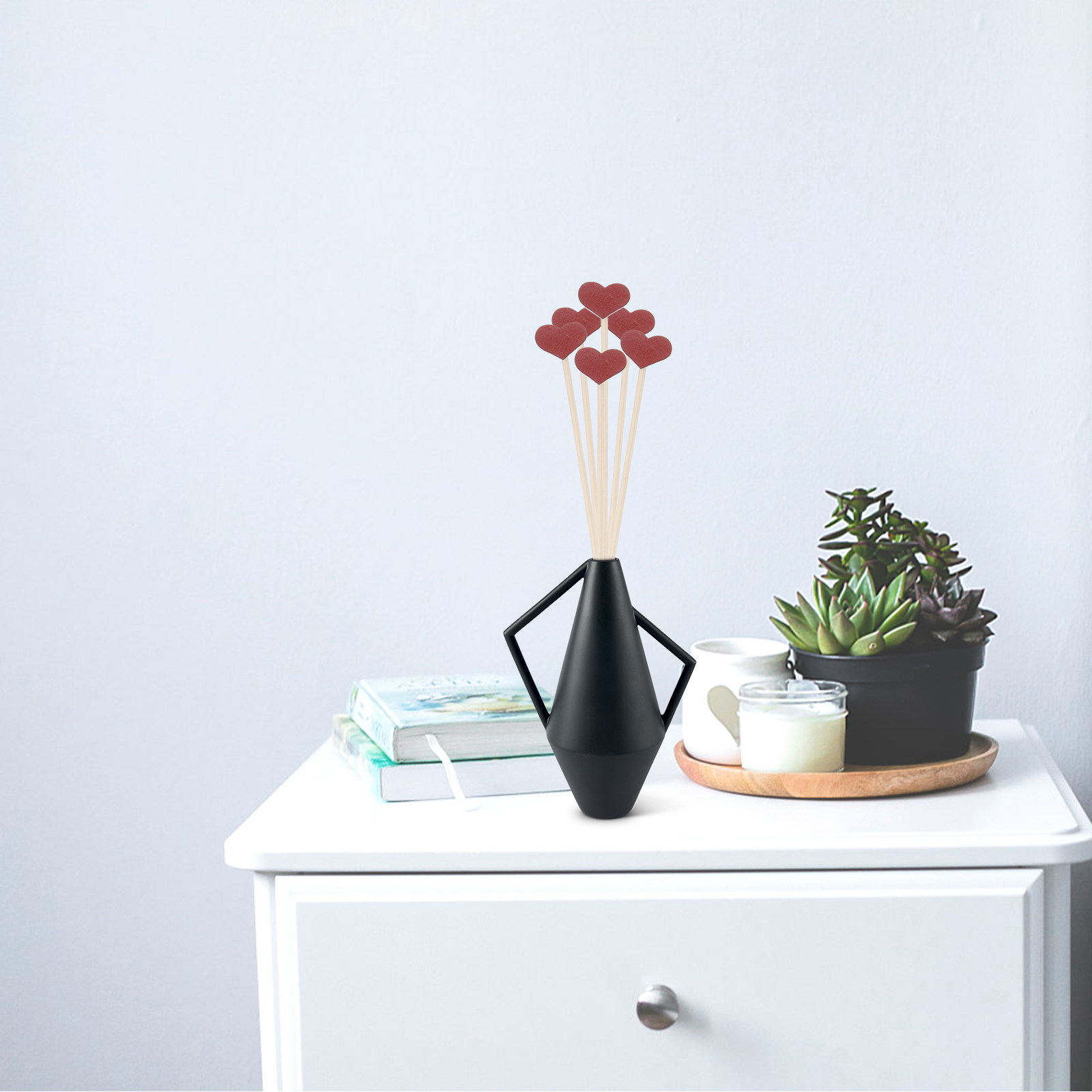 Perfume Fragrance Stick - 12Pcs Heart Shaped Rattan Diffuser Sticks