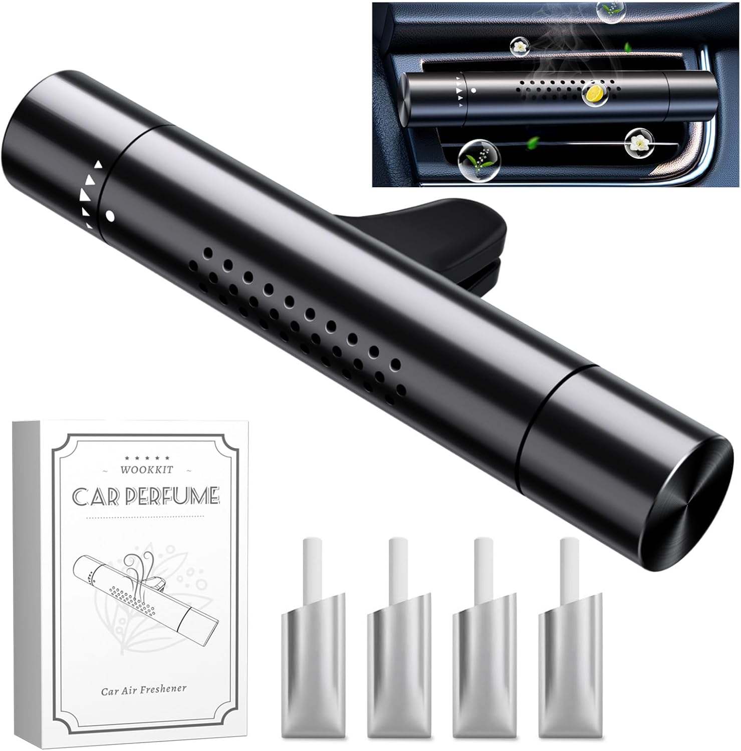 Perfume Fragrance Stick - Cylindrical Car Vent Perfume Aluminum Alloy